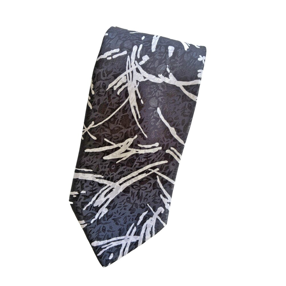 Dino Orsini  Tie Black and White Paris-Rome-London-California Poly
